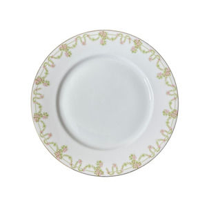 Vintage PT Bavaria Dinner Plate 9.5" White‎ With Floral Trim Hand Painted